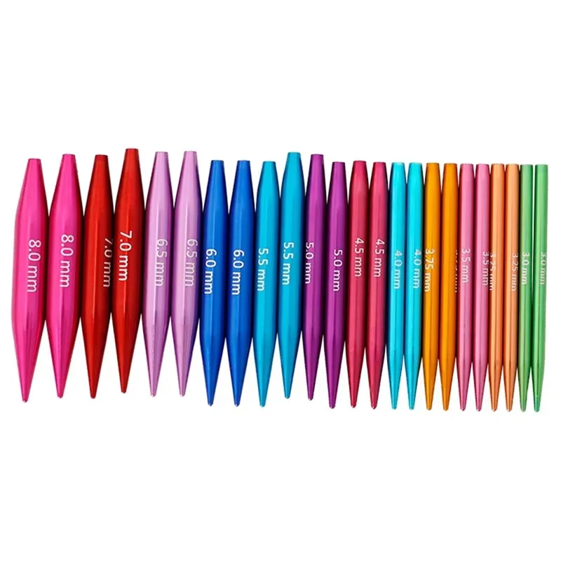 A59E-Mini 5.5Cm Aluminum Circular Knitting Needles Set Sleeve Collar Needle Removable Ring Needle Set Sewing