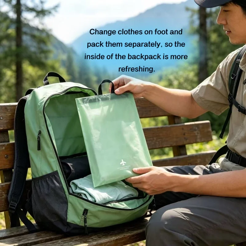 1pcs travel clothes storage bag wet and dry separation handbag outdoor packaging bag clothes storage bag color random.