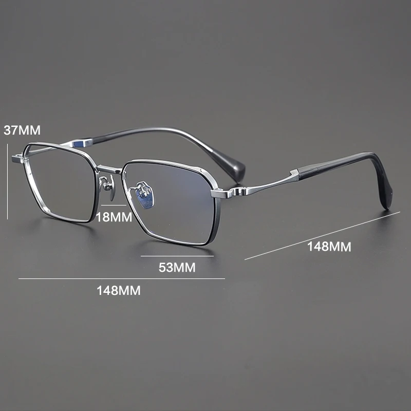 خمر التيتانيوم إطار نظارات الرجال قصر النظر نظارات للقراءة العلامة التجارية الفاخرة النظارات إطار كبير الحجم وصفة طبية مصمم النظارات