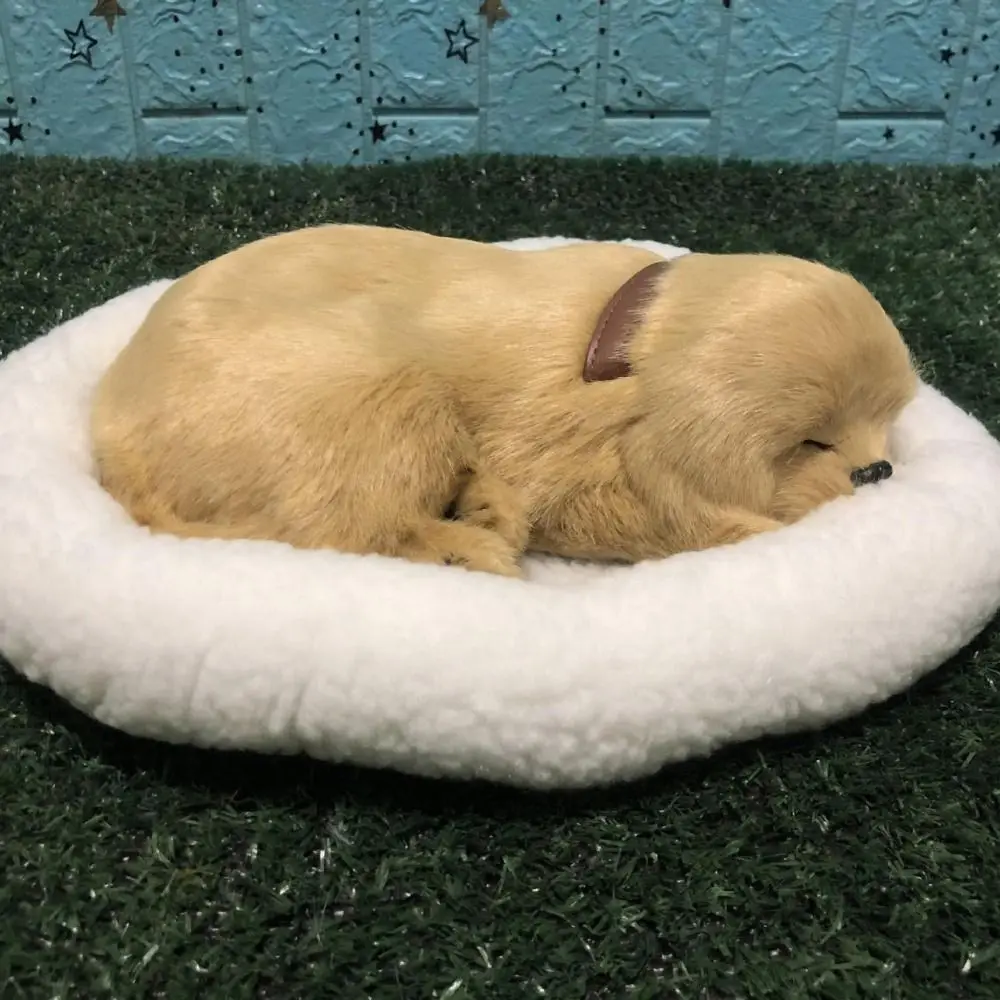 Ademhaling Kat Handwerk Slapende Hond Auto-interieur Decoratie Simulatie Dier Pluche Ornament Elektronisch Huisdier Knuffel