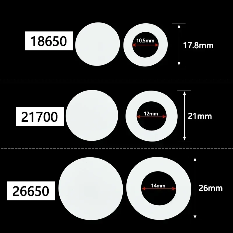 18650 21700 26650 Insulation Gasket Li-ion Battery Pack Cell Barley Adhesive Paper Glue Fish Electrode Insulated Pads