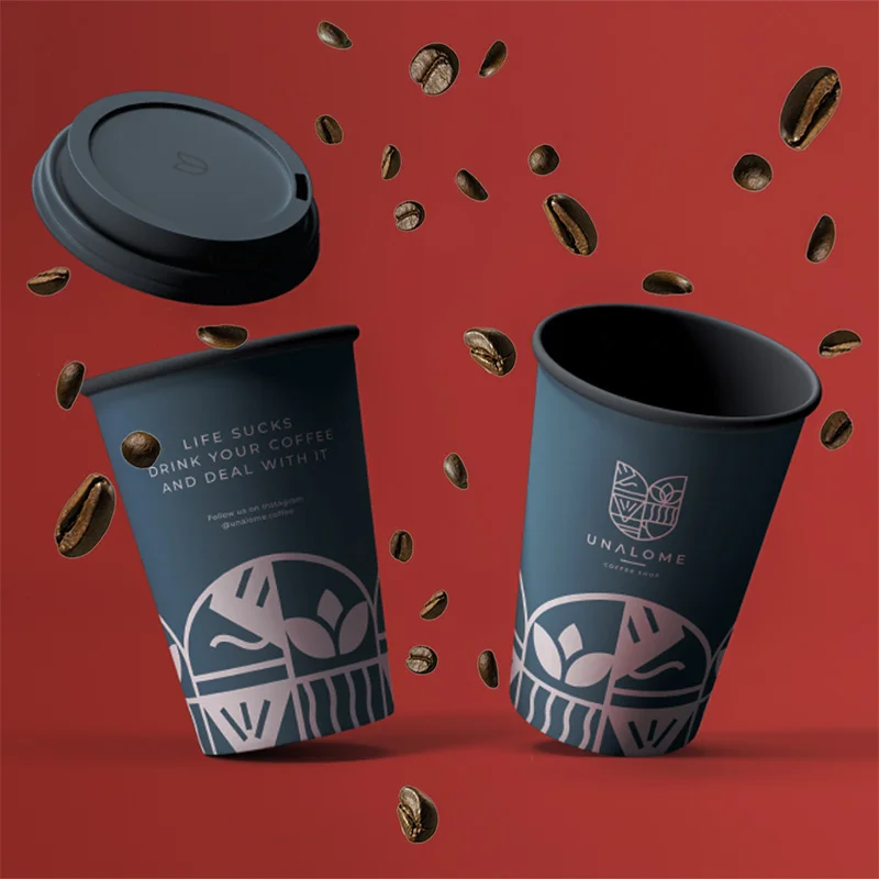 Customized product2024 new double wall paper coffee cup_ custom printed embossed disposable coffee paper cup with lids