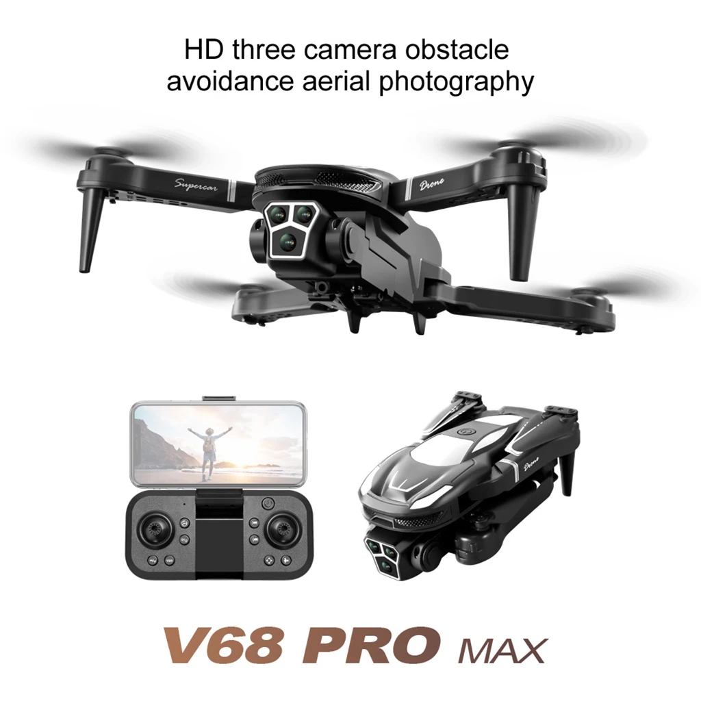 V68 Professional Drone Three Camera 8K High Definition Aviation Obstacle Avoidance Drone Quadcopter