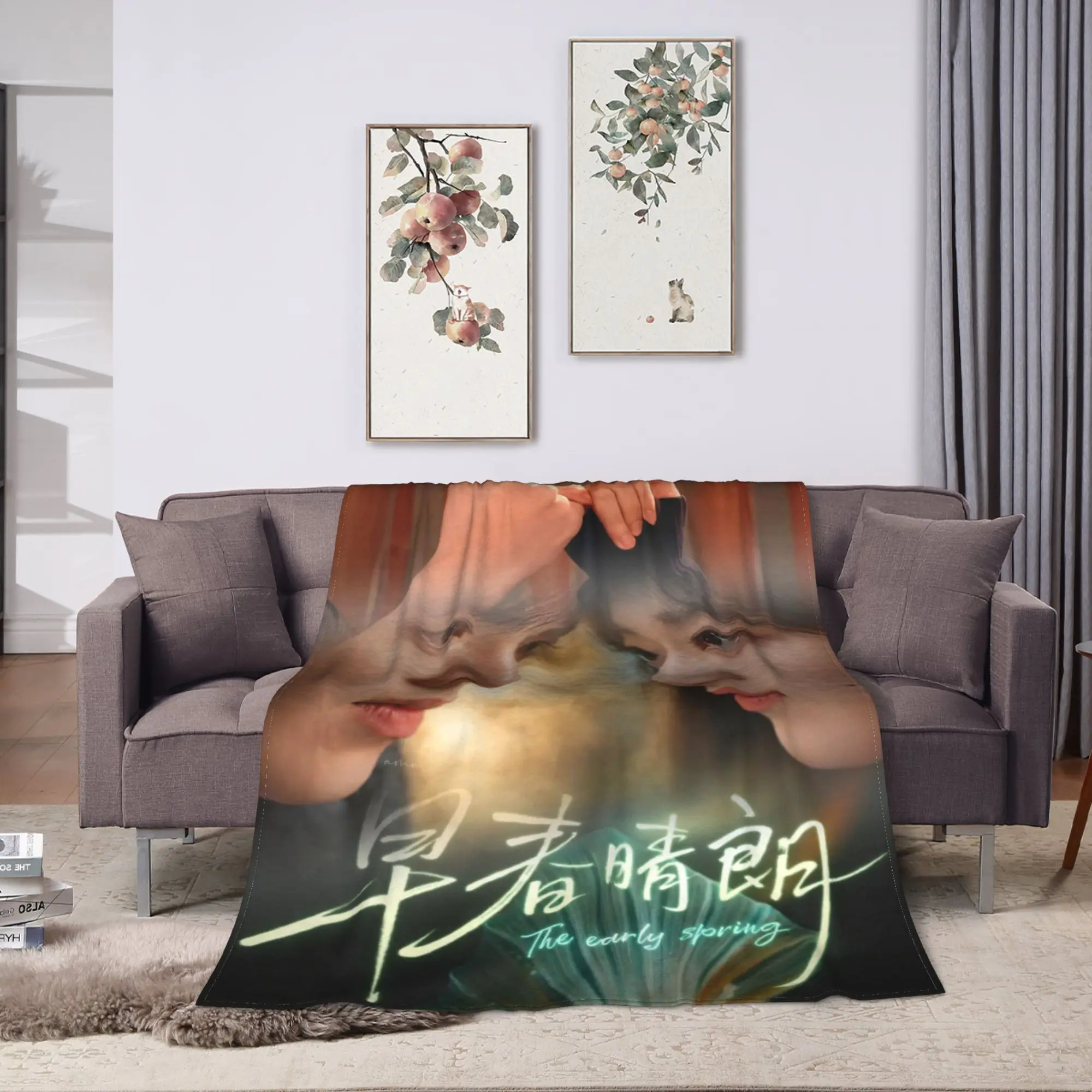 Warm Soft BlanketsChildren Picnic The Early Spring jing boran Throw Blanket  Flannel Bedspread For Outdoor Trend Sofa Bed Cover