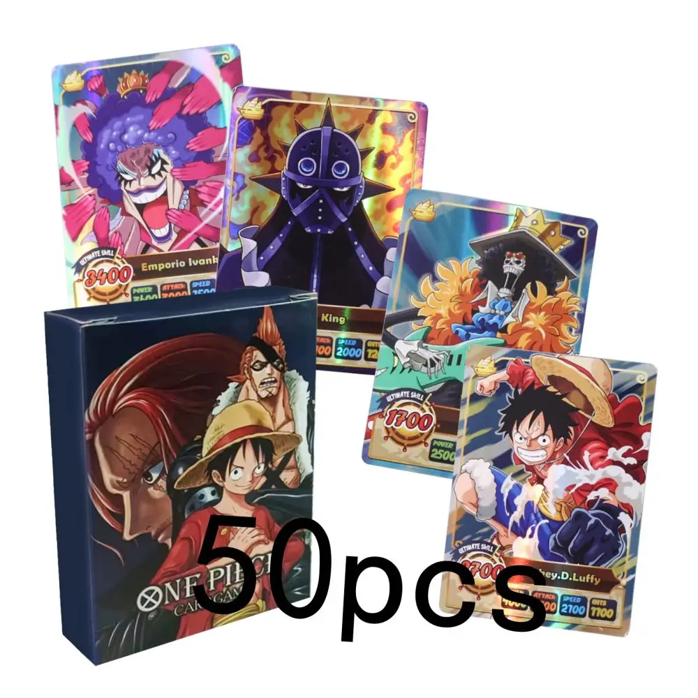 50-100Pcs One Piece Card English Version Holographic SSR Shine Collection Cards Luffy Shanks Anime Character Carte for Children