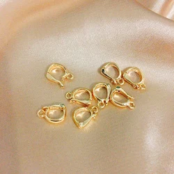 5PCS 18K Gold Plated Pendant Pinch Bail Clasps Necklace Hooks Clips Connector For Jewelry Making