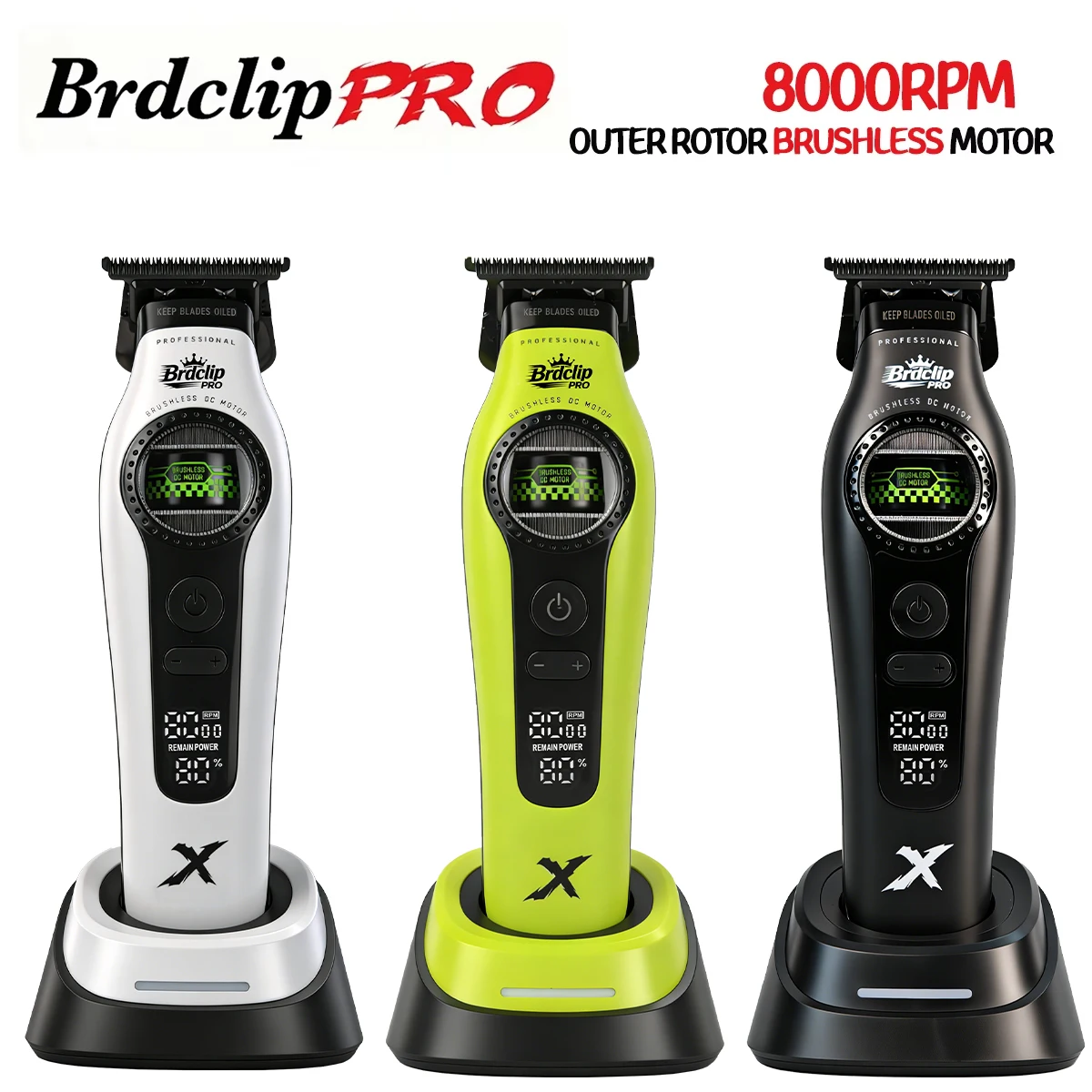 

Профессиональная машинка для стрижки волос BRDCLIP 898T с 5-скоростным бесщеточным двигателем с внешним ротором, съемным DLC-лезвием, для салонов и парикмахерских