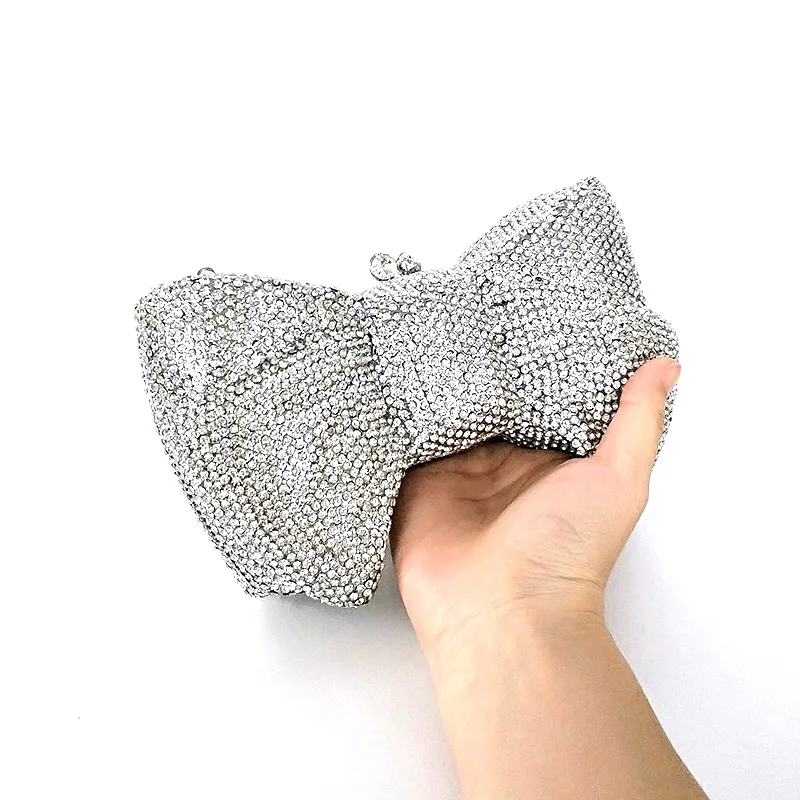 

Fashion Noble Women bow Evening Bag Sparkling Sequin Clutch Purse Luxury Party Clutch