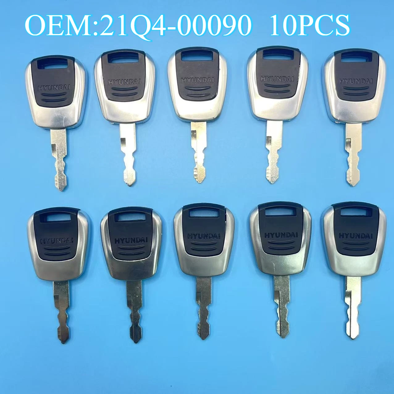 

10pcs For Hyundai Excavator Heavy Equipment Ignition Key - New Style 21Q4-00090 many newer -9 series equipment models