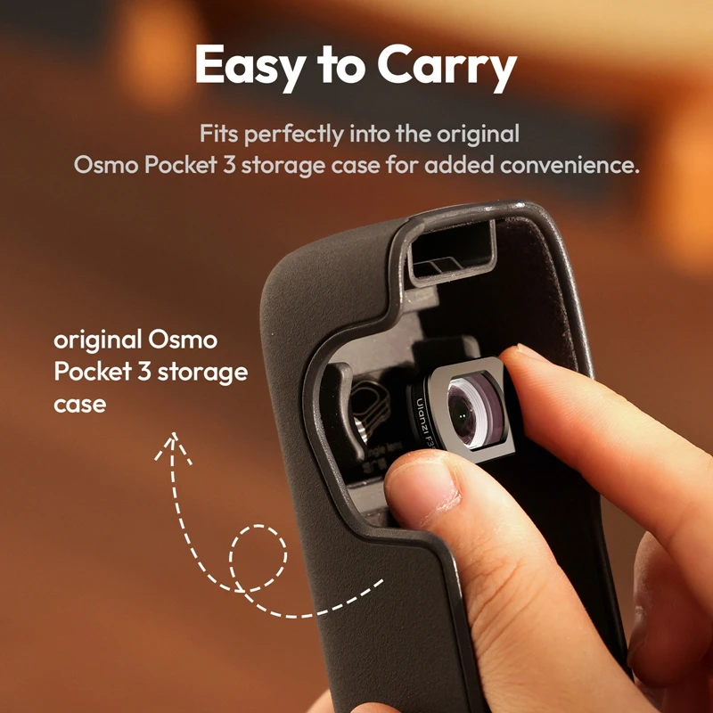 Teleobjetivo gran angular magnético Ulanzi F35 1.5X ampliado 112 °   para DJI Osmo Pocket 3 Recubrimiento de doble cara Protección profesional