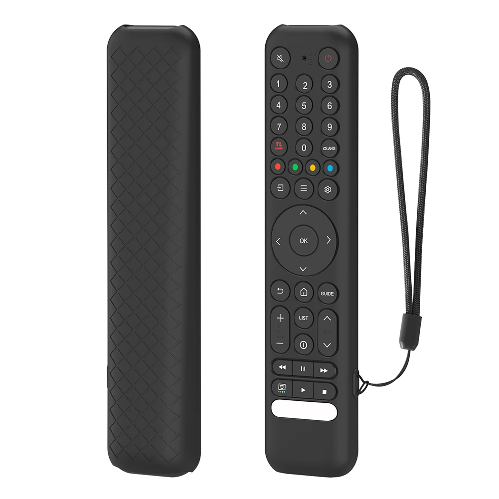 Silicone Remote Case for TCL RC716/RC833 GUB1 Protective Cover Anti-Slip Remote Cover Shockproof Protective Sleeve with Lanyard