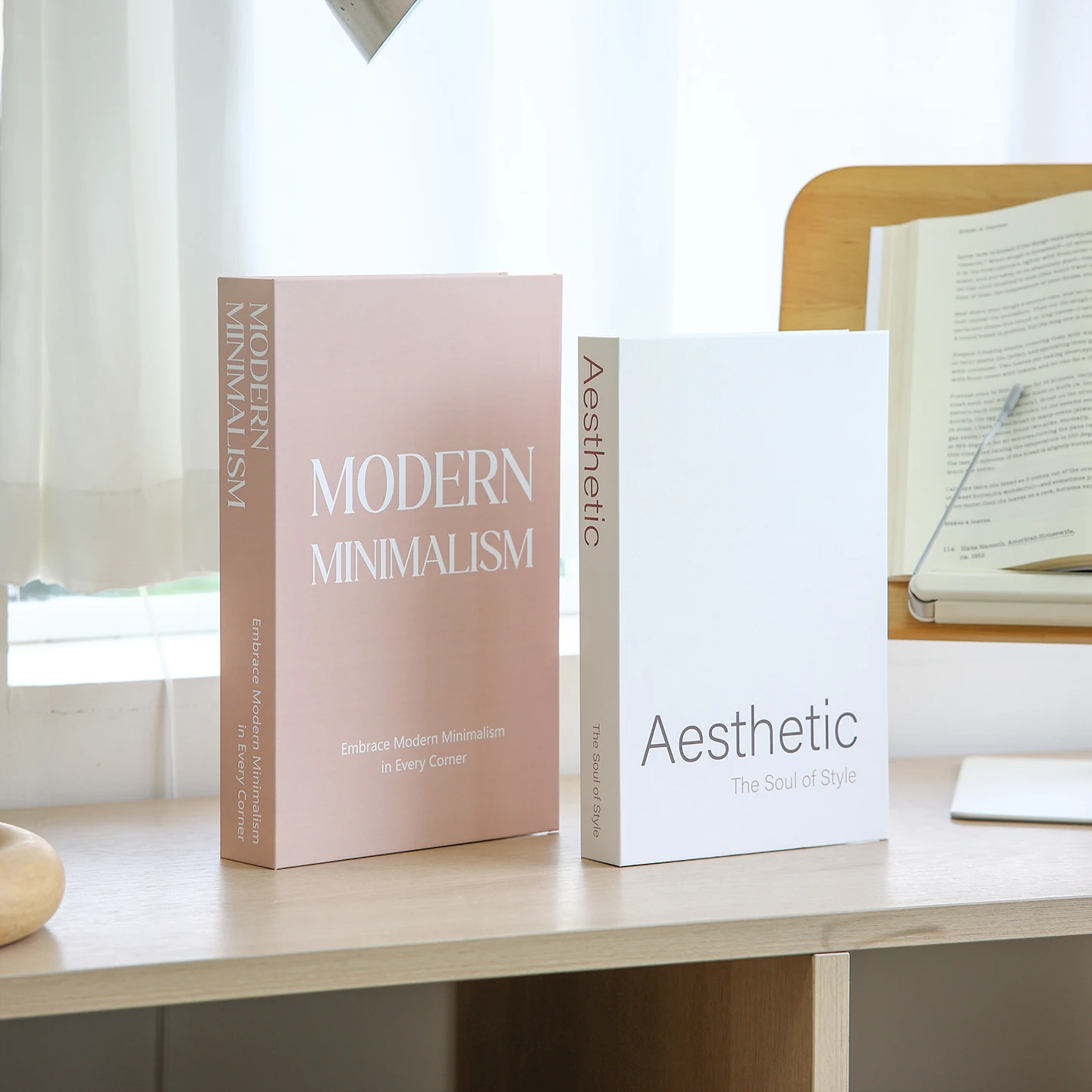 2 Stück Öffnbare Deko-Bücher für Wohnzimmer, Designer-Bücher als Couchtisch-Ornamente, Requisiten für Club, Hotelzimmer und Villa – Detail 9