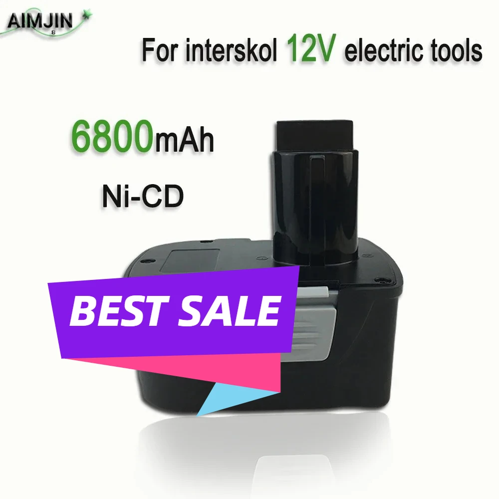 

2025 NEW Super Power For Interskol 12V 6800mAh Ni-CD Rechargeable Battery Electric Tools Replacement