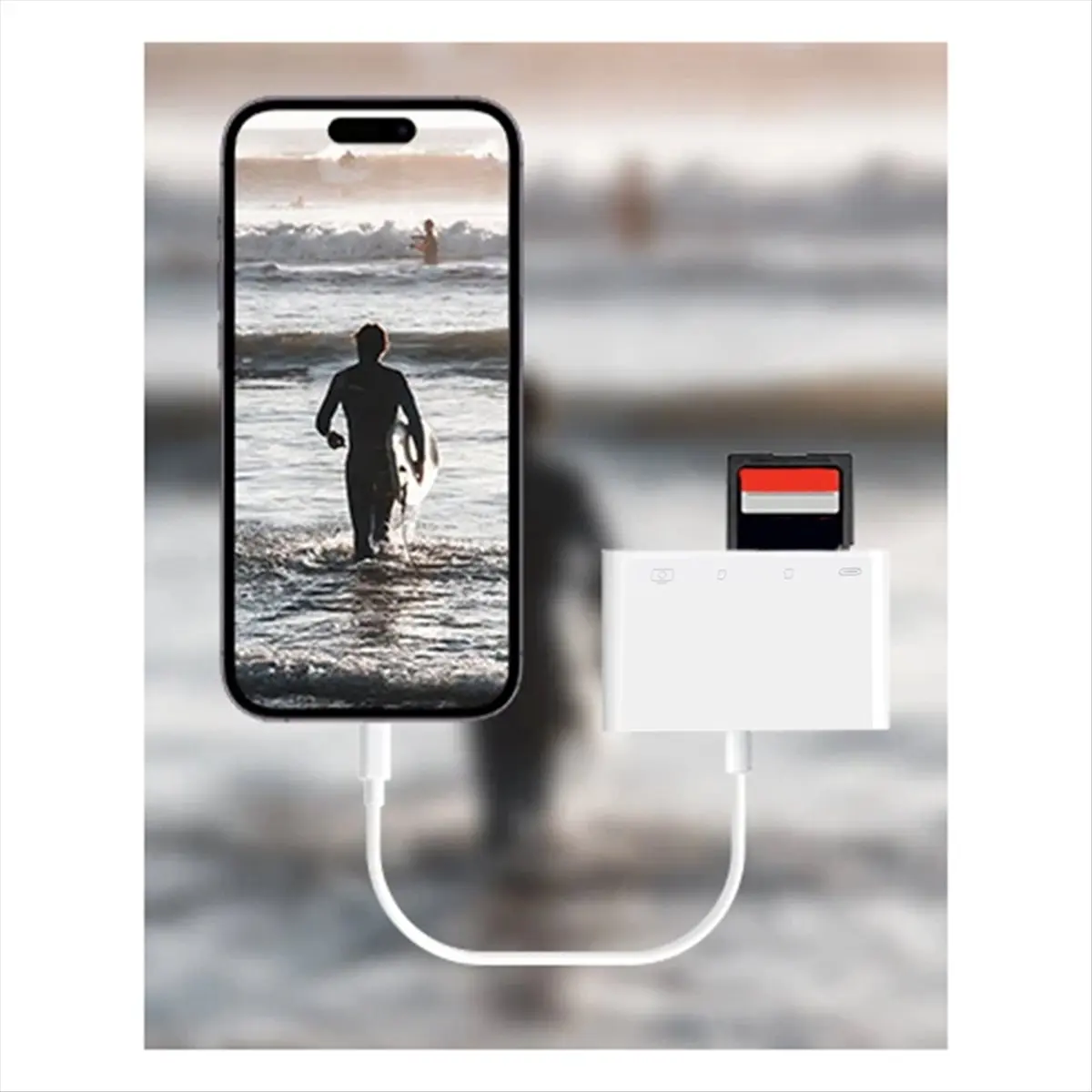 

4 in 1 USB OTG Card Reader Compatible with SD/TF Card Camera Memory Expander for IPhone Fast Charging IOS Port