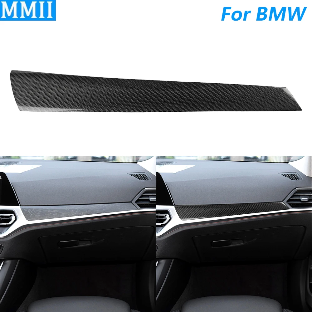 

For BMW 3 Series G20 G28 2019-2022 Real Dry Carbon Fiber Co-pilot Dashboard Panel Instrument Cover Decorative Car Accessories