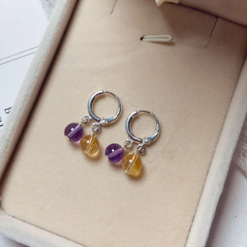 

Amethyst/citrine Earring, 925 Sterling Silver Earring, Handmade Earring, Women Jewelry, Designer Earring, Gemstone Earring, Gift