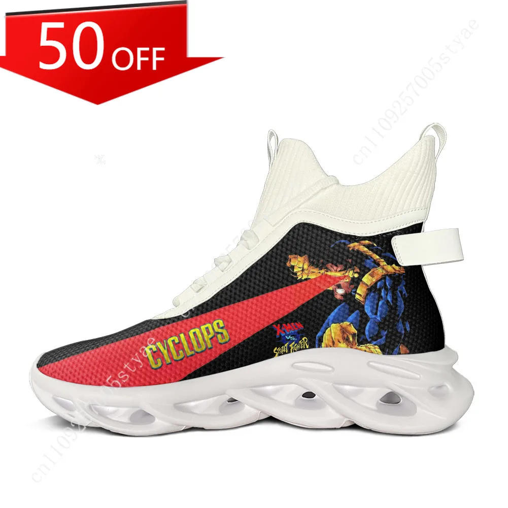 Marvel Scott Summers Cyclops High Top Flats Sneakers Mens Womens Hiking Lightweight Stylish Running Shoes