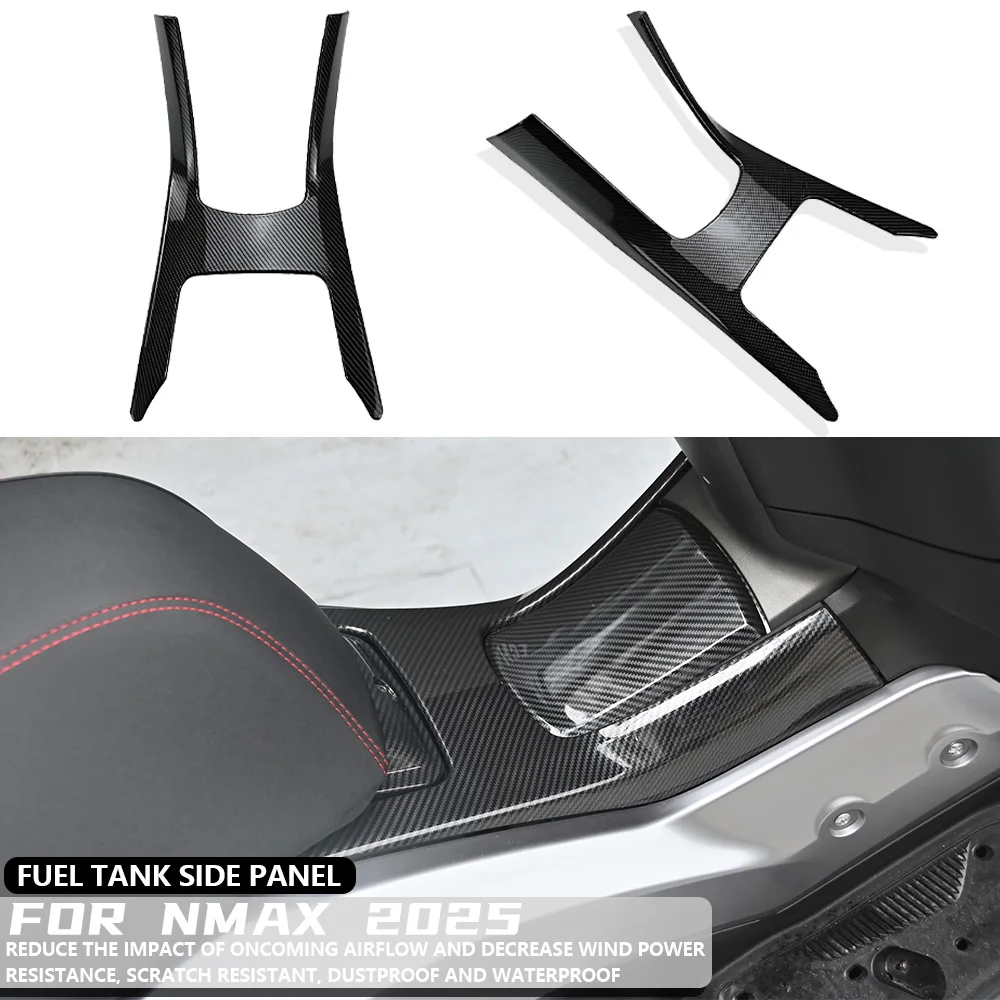

For YAMAHA NMAX 2025 Fuel Tank Trim Side Cover Set Motorcycle Carbon Fiber Fuel Tank Side Guard Cover Accessories