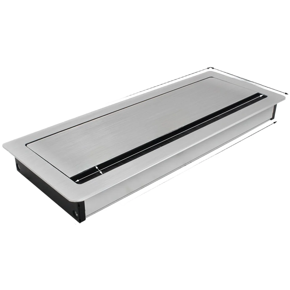 Aluminum Damping Cable Box Silent Soft Close Wire Hole Cover Scratch Brushed Alloy For Office Computer Desk Management Hardware