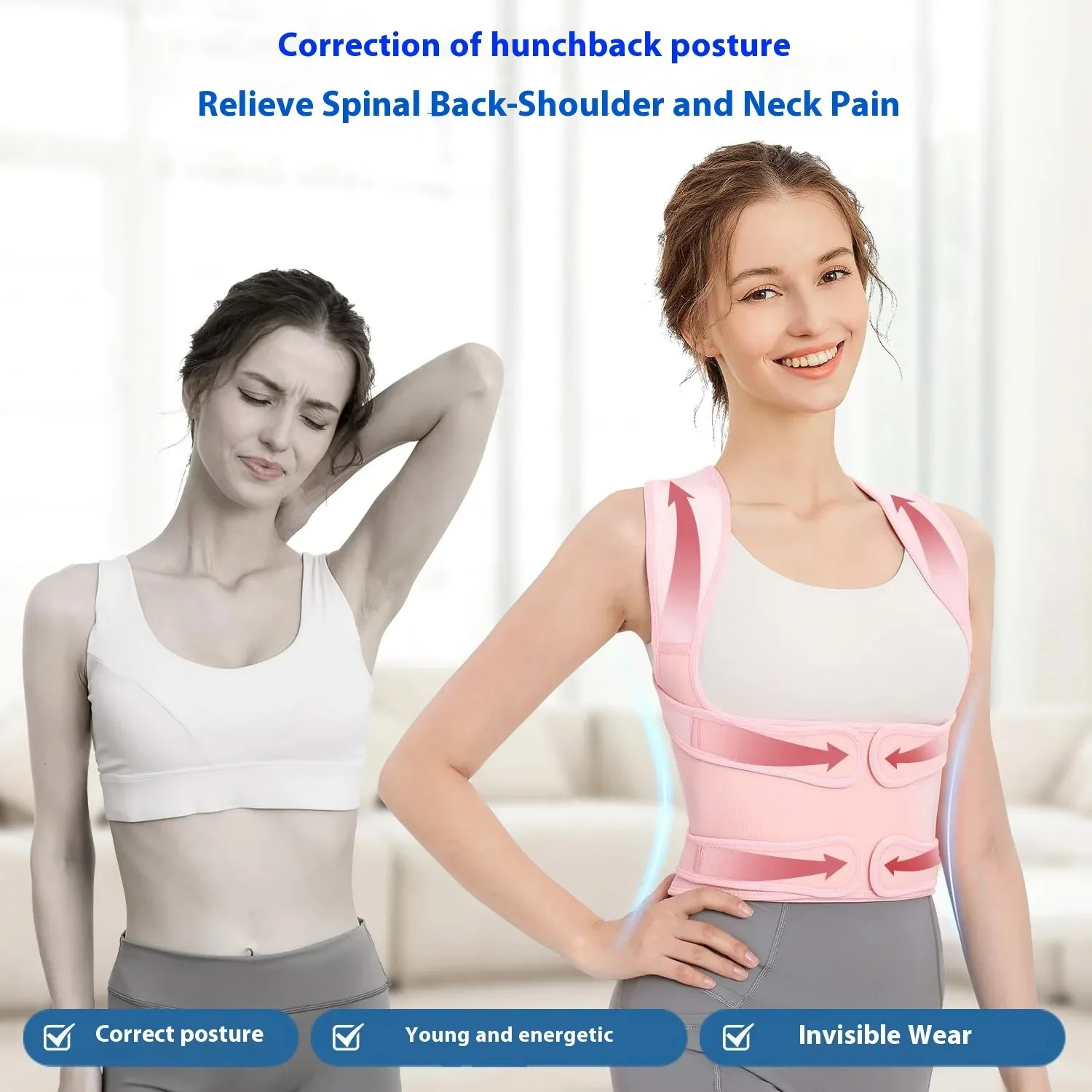 

Back Posture Corrector Lumbar Pad Waist Support Hunchback Spinal Orthopedic Straps Correct Unisex Back Brace For Adult
