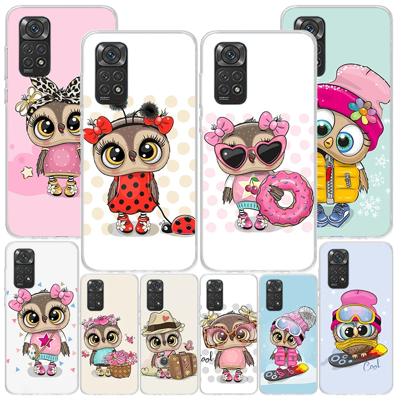 

Cute Owl Hearts Lover Phone Case For Xiaomi Redmi Note 15 14 13 12S 12 11 Pro Plus 14S 11S 11E 10 10S 11T 5G Personalized Cover