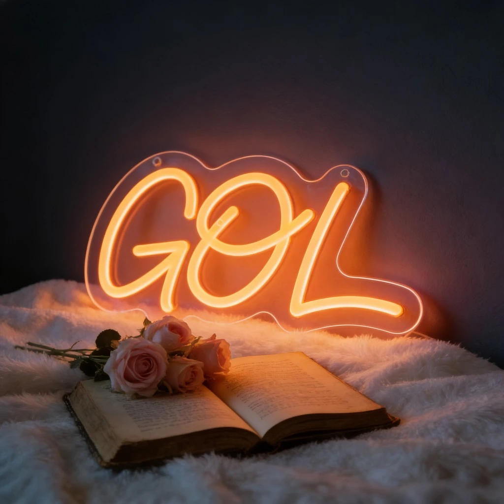 

Неоновая вывеска GOL с USB-питанием, регулируемая светодиодная неоновая подсветка для бара, мужской комнаты, спальни, футбольного клуба, игровой комнаты, вечеринок, декора стен