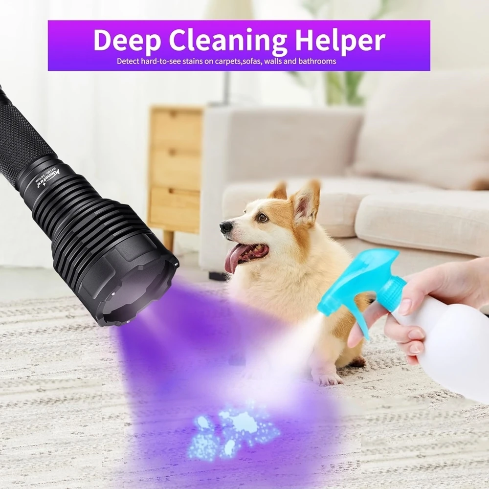 15W UV 365nm 395nm High power Blacklight Usb Flashlight Invisible Ink Marker Cat Dog Urine Tinea Ore Money Scorpion Light torch