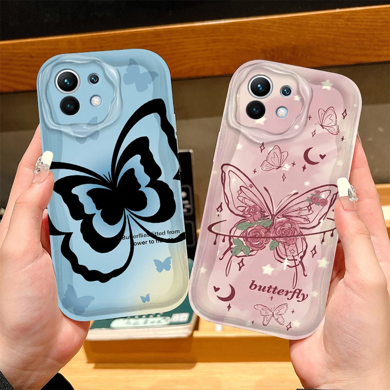 Luxury Butterfly Flower Case for Xiaomi POCO X7 X6 X5 X3 NFC F7 Ultra F6 F5 Pro F4 F3 GT M5S C65 C75 M3 M4 M5S M6 M7 Pro 4G 5G