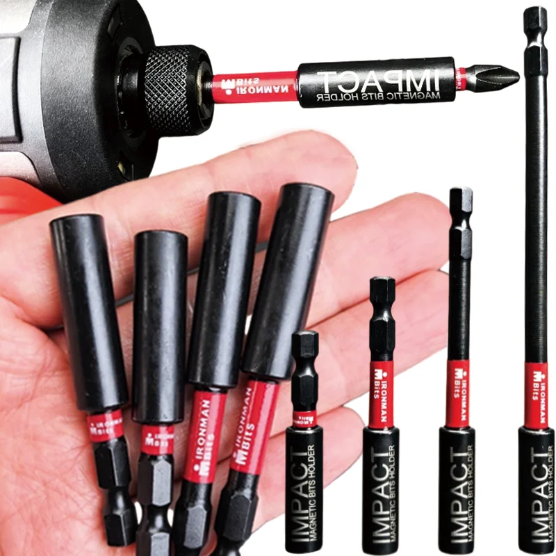 Impact Magnetic Screwdriver Bit Extension Socket Drill Bits Holder S2 Steel Hex Shank Quick-Change Drill Bit Adapter Power Tool