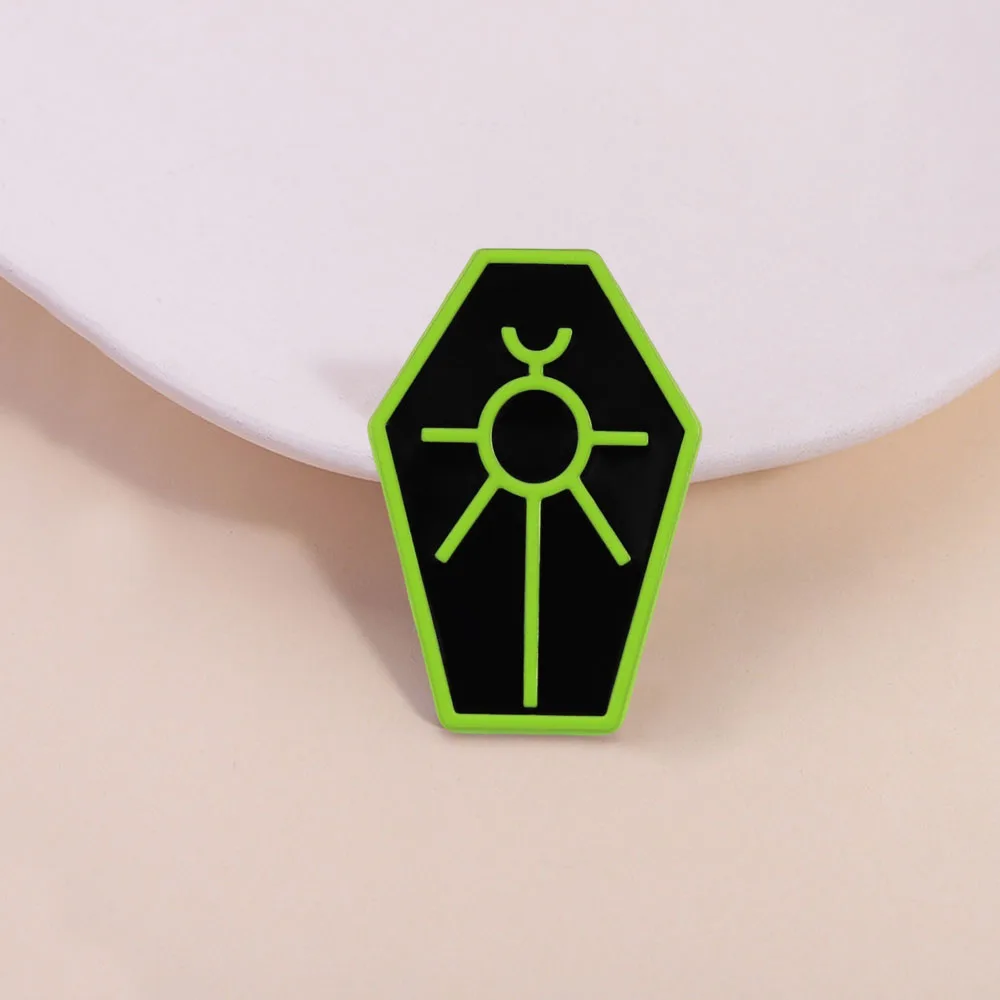 Necron-Logo Emaille-Pin Gotischer Sarg Ankh-Brosche Necrontyr-Zubehör Alien Mechanische Rasse Desktop-Strategie Gamer-Fans Geschenk – Detail 8