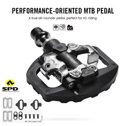 2023 RYET Aluminum Alloy Bike Pedals Dual-use Ultralight Self-locking MTB Flat Platform Mountain Bicycle Cleats Cycling Parts