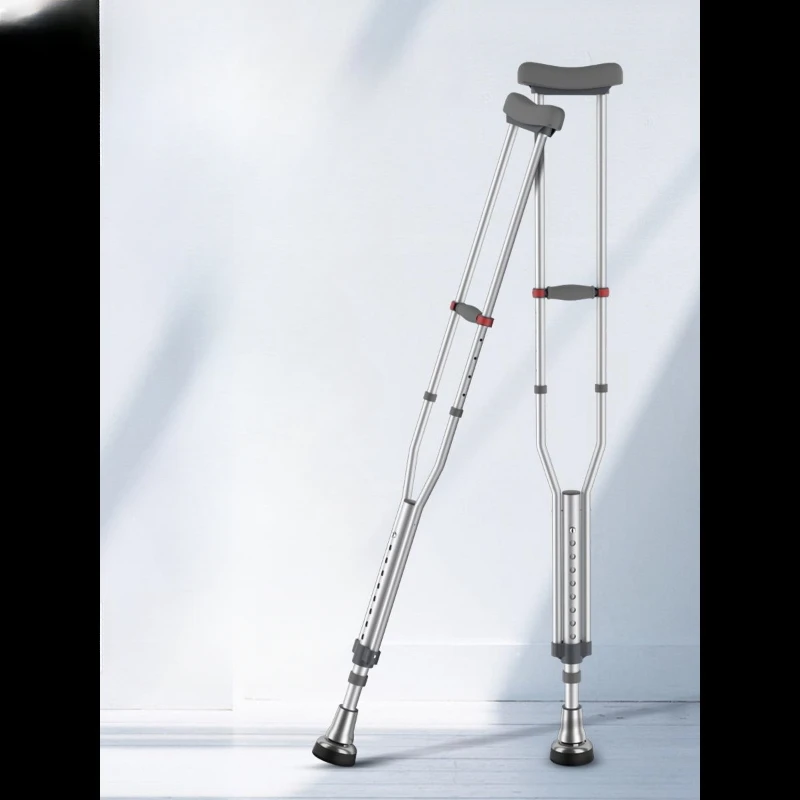 Elderly crutches, anti slip walking aids, fractures, underarm crutches, young people, lightweight rubber heads, medical folding