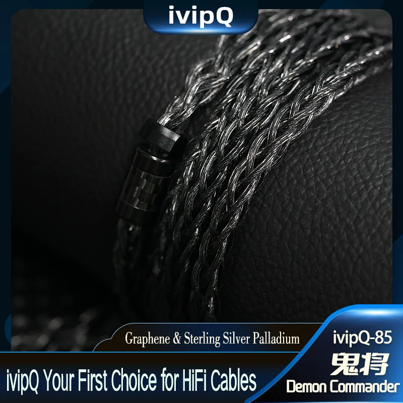 ivipQ-85 Demon Commander High Purity Earphone Cable Single Crystal Gold Copper Alloy + Graphene Shielding HiFi IEM Wire for FH19