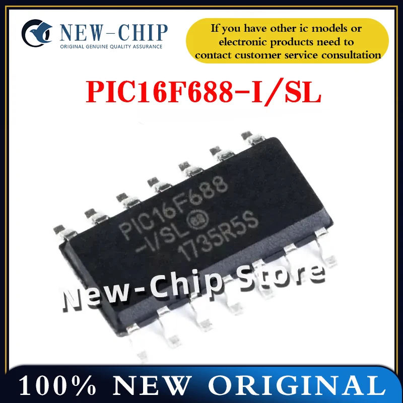 2PCS-50PCS/LOT  PIC16F688-I/SL  PIC16F688-I  SOP -14 microcontroller / 8-bit chip   New Original