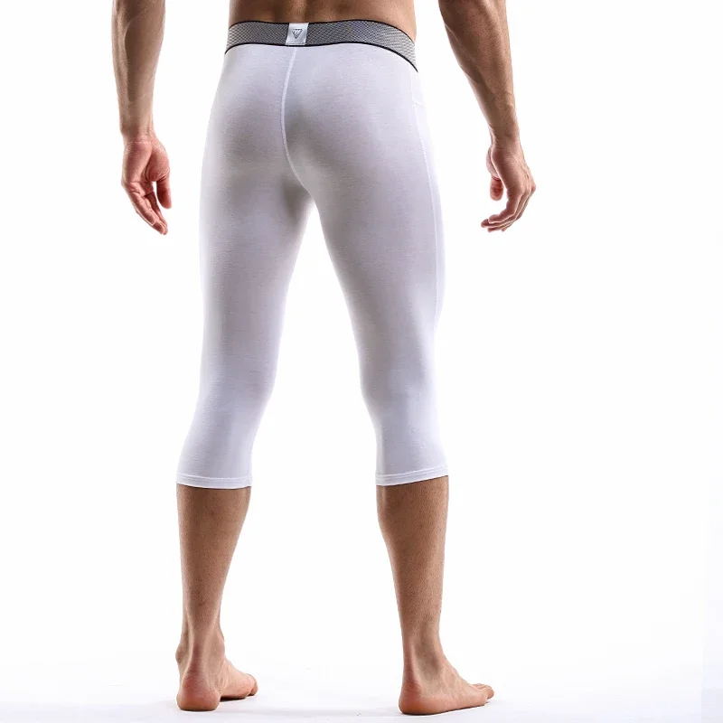 

5PCS Men's anti-chafing leg sports long leg underwear, capriel pants, quick-drying running long four-corner pants