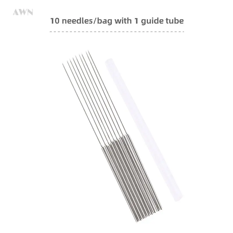 Hot Sale Sharp Acupuncture Needle with Tube Single Use Sterile Disposable Beauty Filiform Needle Stainless Steel Handle