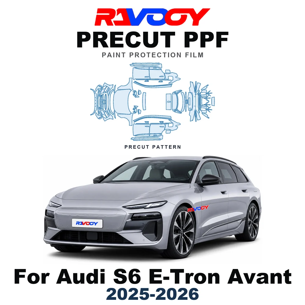 Precut PPF For Audi S6 E-Tron Base Avant 2025-2026 8.5mil TPU Paint Protection Film Hood Bonnet Bumper Headlight Self-Healing