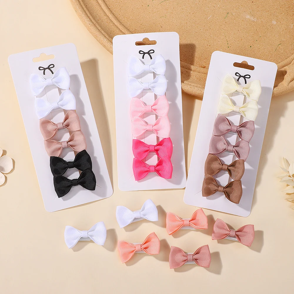 

6Pcs Mini Ribbon Bows Hair Clips Cute Baby Girls Bowknot Barrettes Hairpins Infant Hair Accessories Sweet Boutique Style