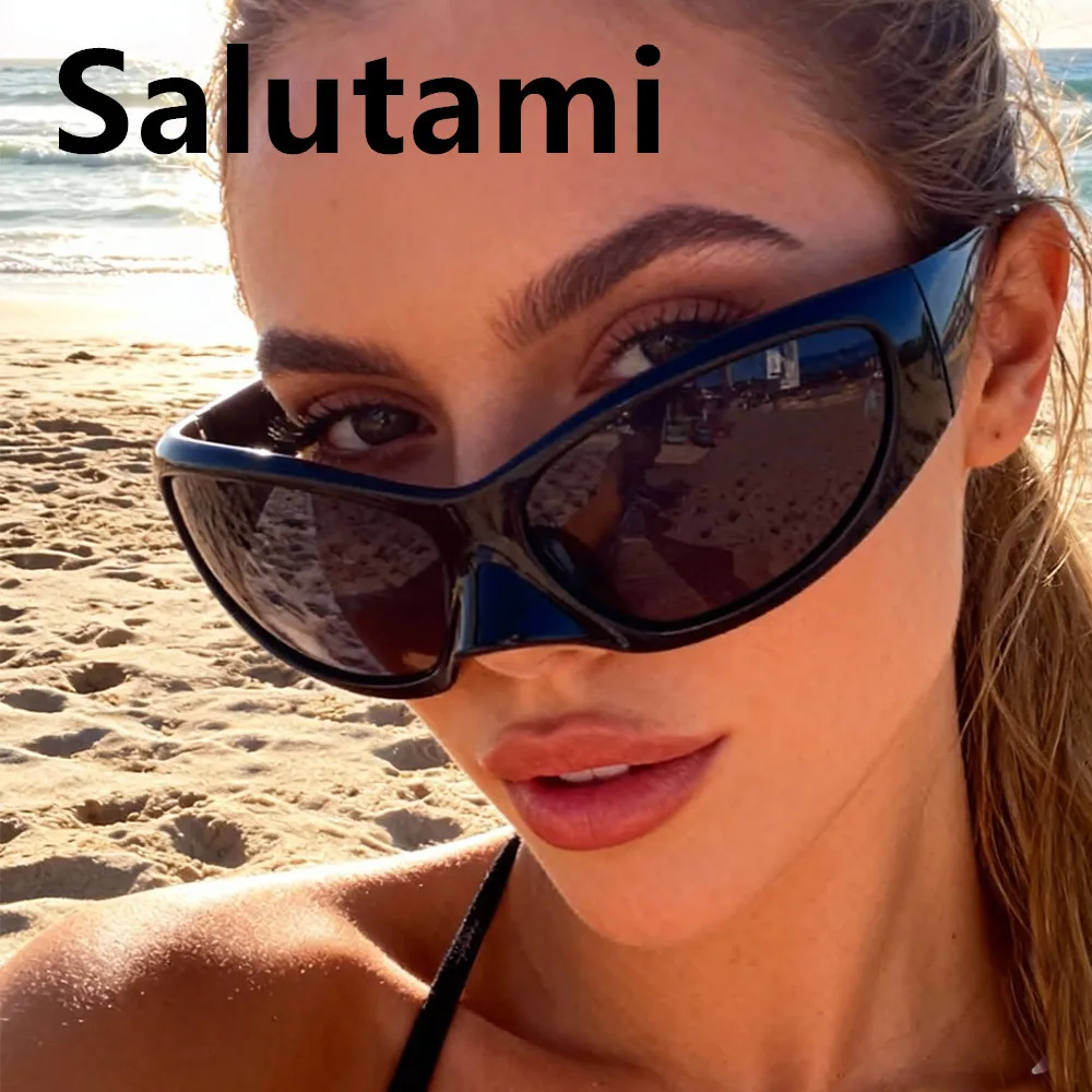 موضة جديدة عين القط Y2K النظارات الشمسية النساء خمر فريد مثير نظارات شمسية الرجال الهيب هوب الشرير النظارات السيدات الأسود في الهواء الطلق ظلال #1