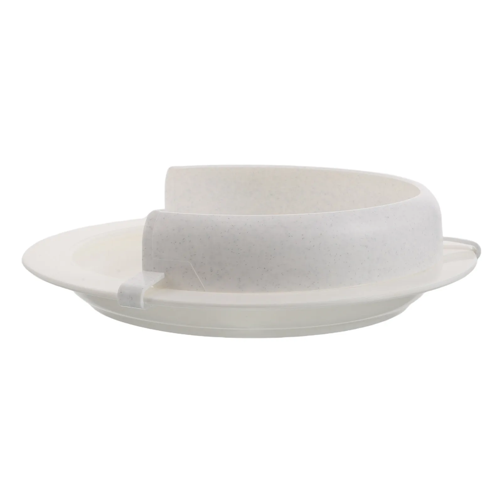 Clip-on Plate Guard for Wheelchair Users 6 Inch White Adaptive Self Feeding Aid for Disabled Adults Spill-Proof Scooping Dining