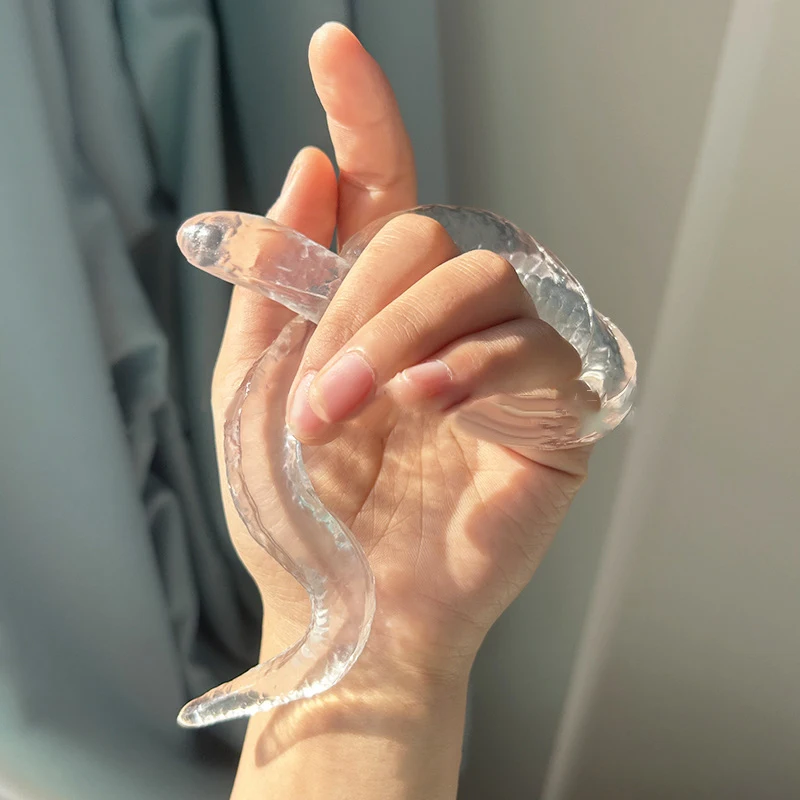 Cute Squeeze Transparent Snake Decompression Toy Simulation Curved Snake Squeezing Pinching Soft Relief Pressure Gift Toy