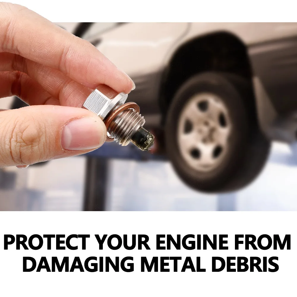Stainless steel Magnetic Oil Drain Plug - Compatible with Engine and Transmission 9 models