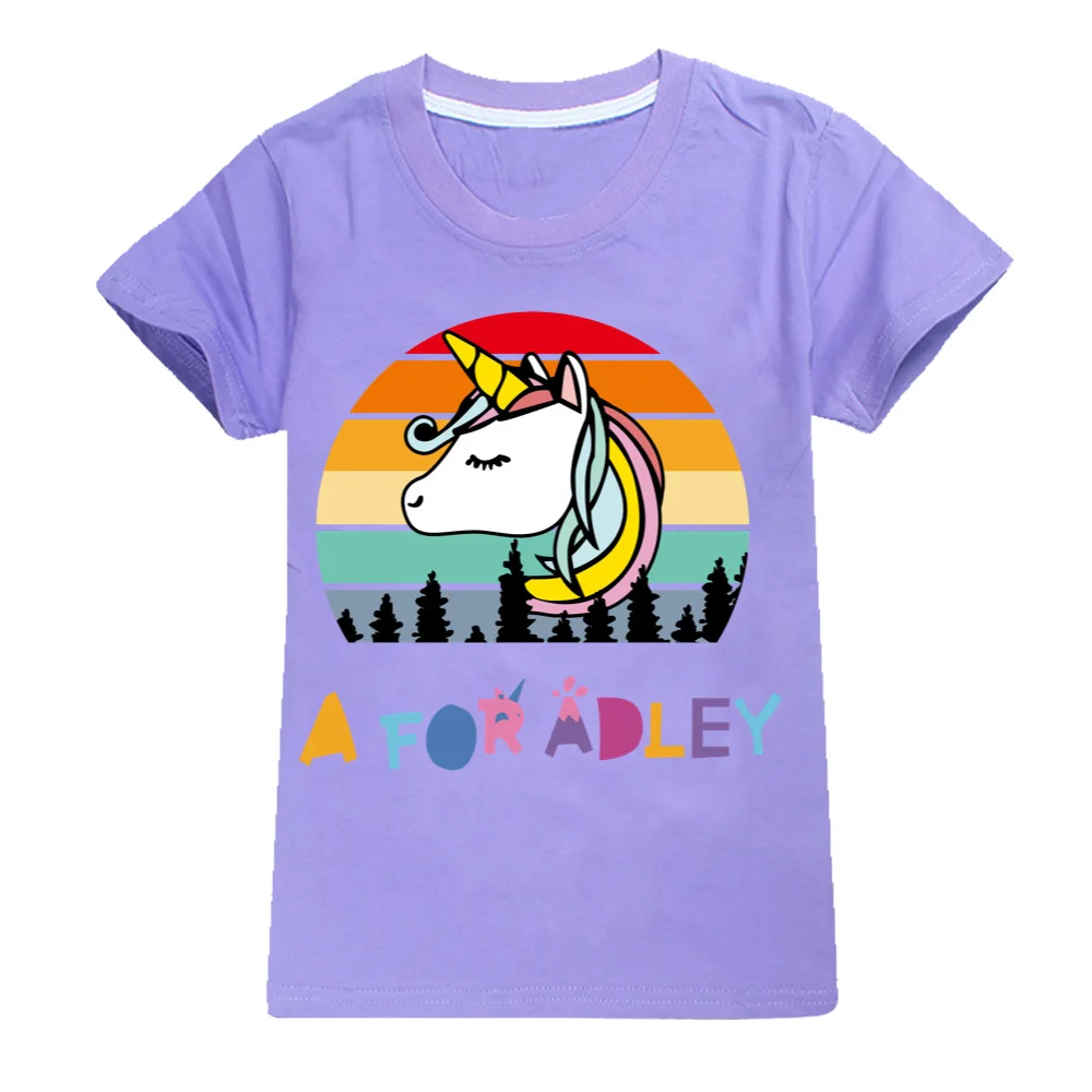 

New Summer Boys Cartoon A FOR ADLEY T-shirt 3D Printed Baby Girls Tops Toddler Children Kids Clothes Baby Funny O-Neck Tshirt