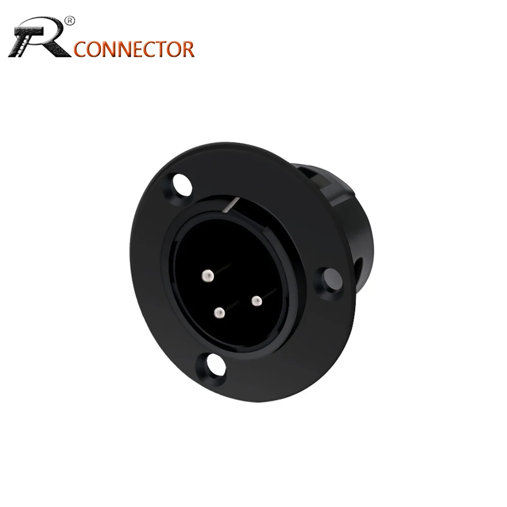 1pc 3/4/5Pins Round Metal Male/Female XLR Cannon Mixer Power Panel Speaker Plug Socket Connector Adapter Audio Microphone