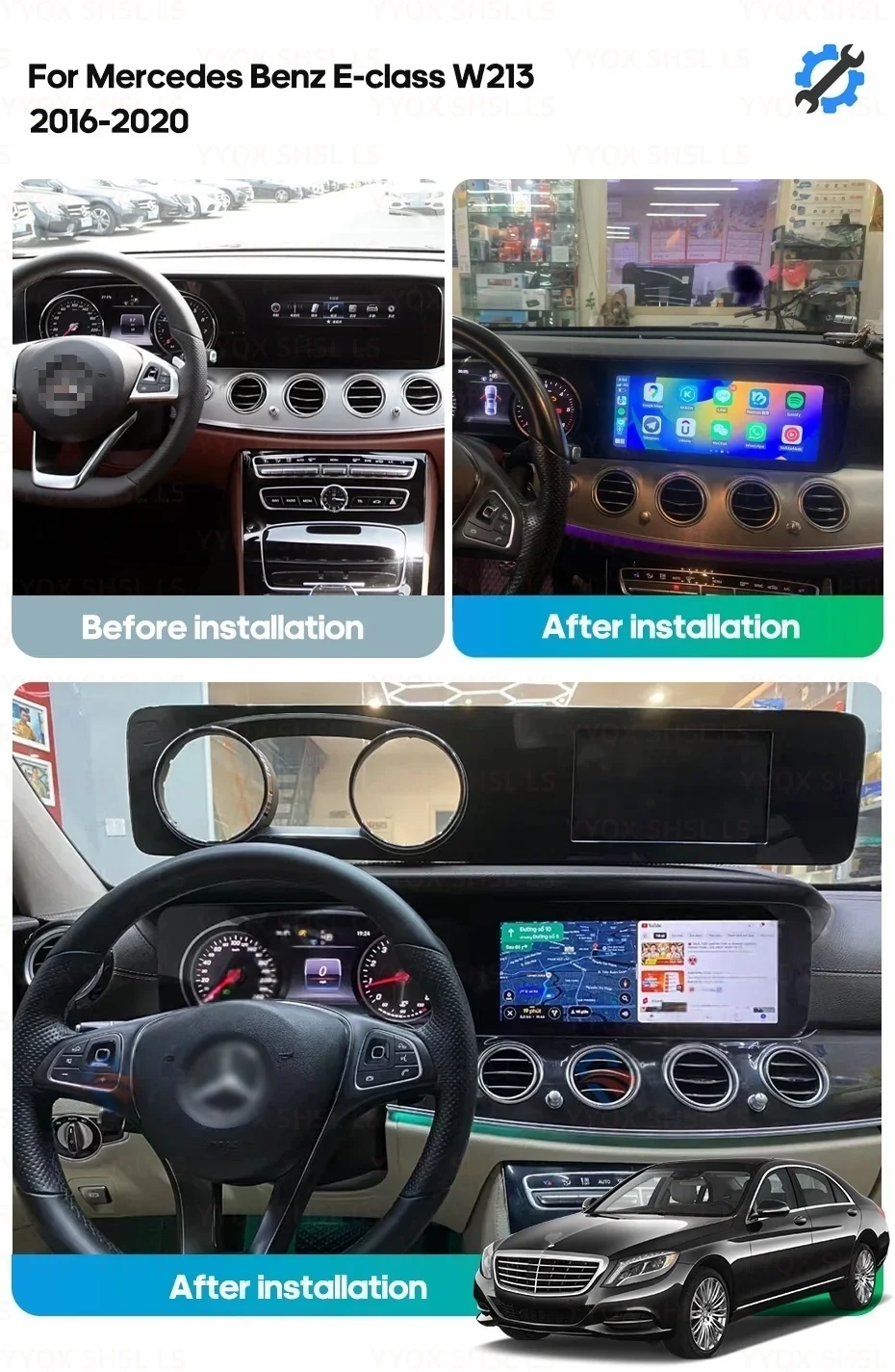 Factory Price for Mercedes Benz E Class W213 2016-2023 Android Carplay Auto Car Multimedia Video Player GPS Navigation Screen