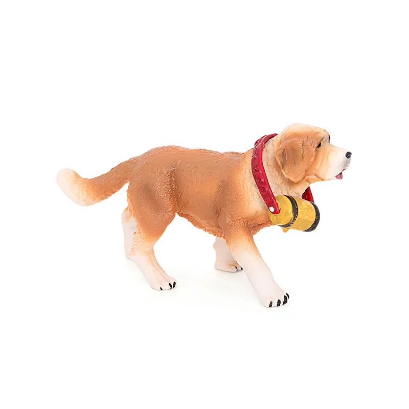 Simulation tier modell kinder kunststoff spielzeug haustier hund tragen kragen Saint Bernard hund frühe bildung kognitive figur ornamen