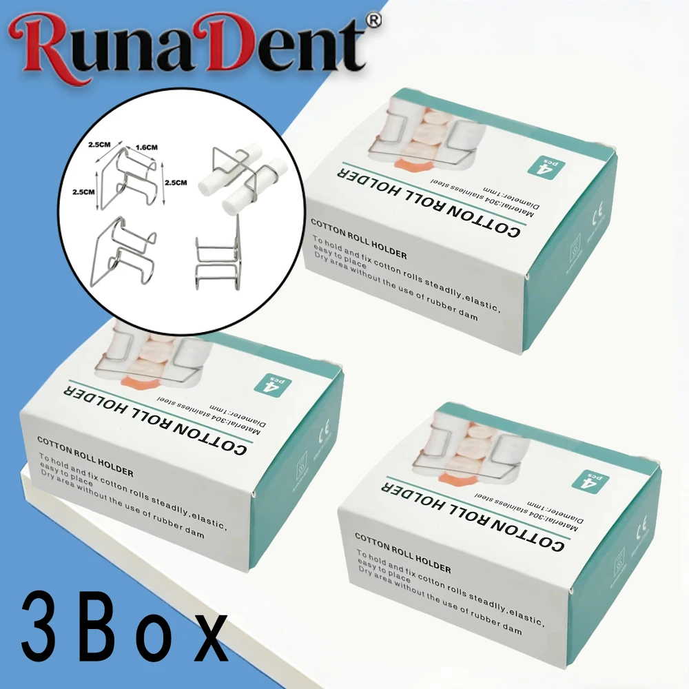 12Piece Stainless Steel Dental Moisture Control Clip Cotton Roll Holder Autoclavable for Dentist and Lab Use