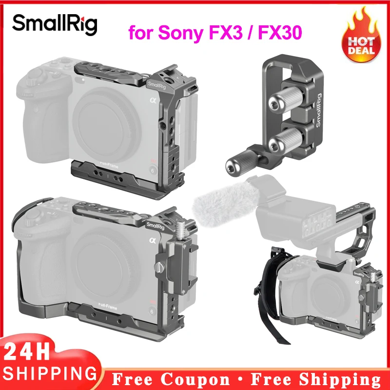 SmallRig for Sony FX3/FX30 HawkLock Quick Release Advanced Full/Half Cage Kit Extension Mount Plate,4770/4771/4772/4830