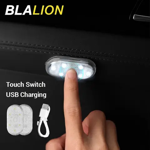 BLALION Luci tattili a LED per auto Luce interna wireless Luce magnetica per porta automatica Lampada da soffitto per tetto Lampada da lettura USB ricaricabile 5V