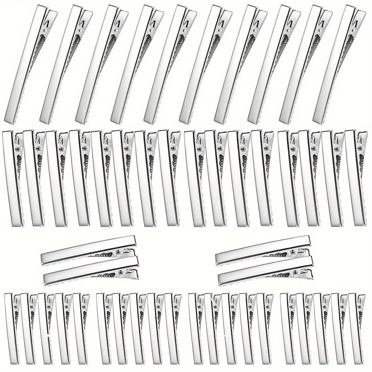 50pcsHair Clips Metal Single Prong Alligator Hairpin Teeth Blank Setting Accessories for Jewelry Making DIY Women Hair Clip Tool